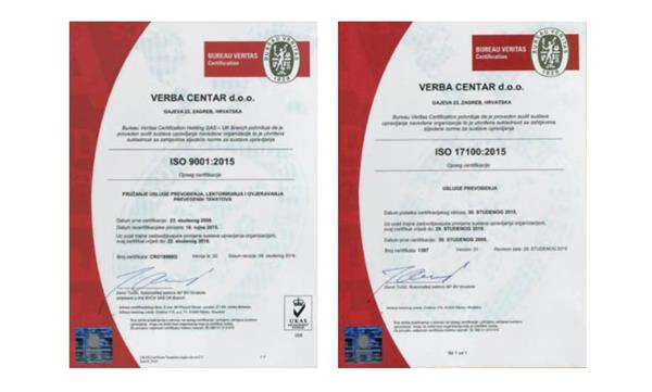Certifikacija Bureau Veritas
