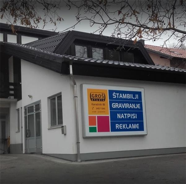 GROŠ STUDIO d.o.o. iz Zagreb, Gajnice, za izradu pečata, oslikavanje vozila i izloga, cnc i lasersko graviranje