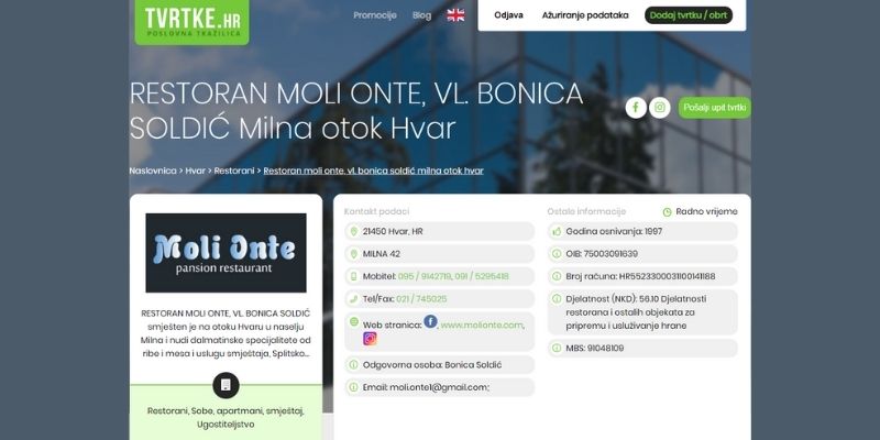 Plaćeni profil na tvrtkama