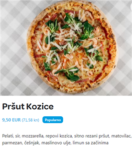 PIZZERIA MIRAKUL-Ukusna Pizza Split PIZZA PRŠUT KOZICE