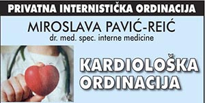 PRIVATNA INTERNISTIČKA ORDINACIJA MIROSLAVA PAVIĆ REIĆ, dr.med.spec.interne medicine, subspecijalist kardiolog ULTRAZVUK SRCA S KOLOR DOPLEROM